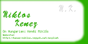 miklos kenez business card